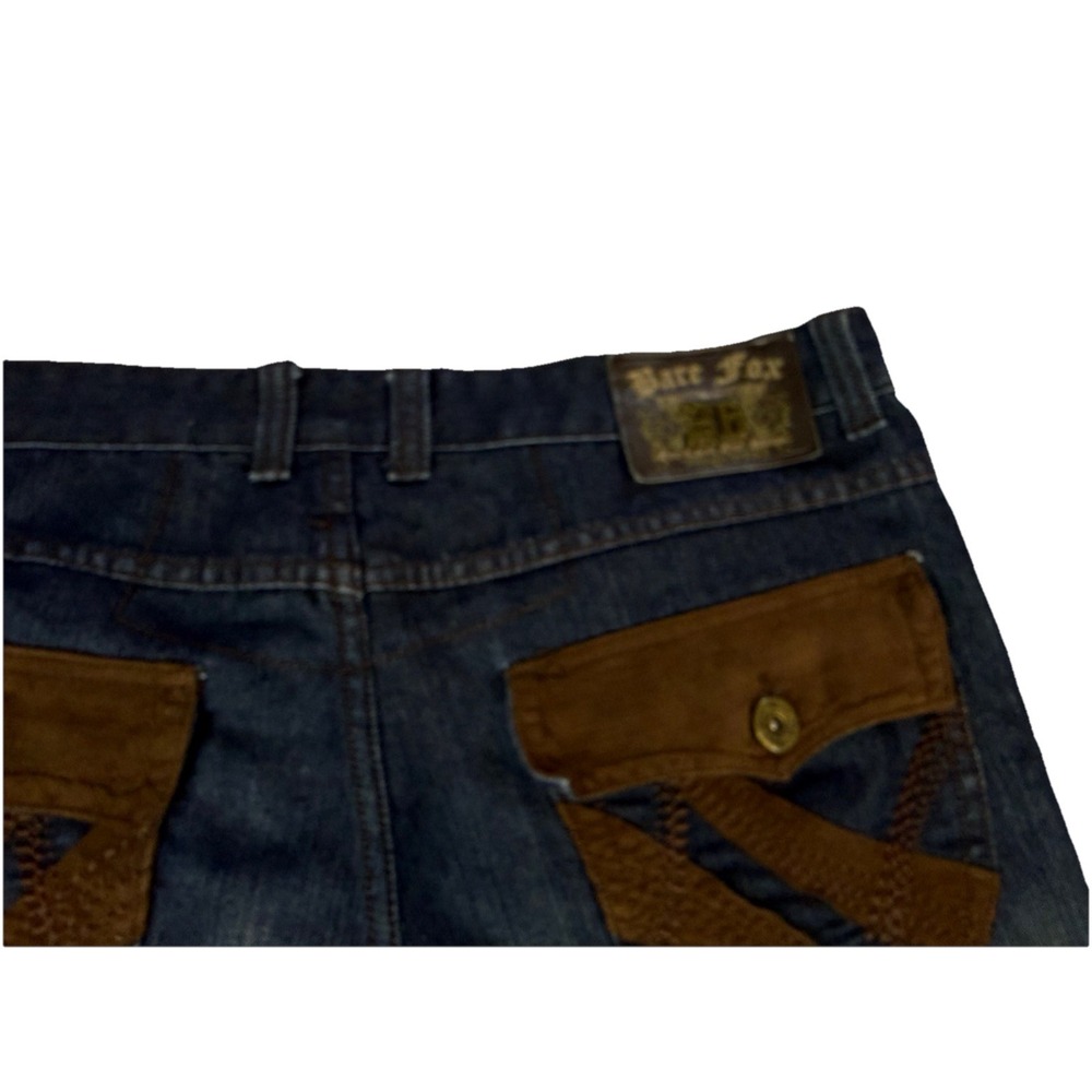 Men's Bare Fox Premium Couture 26x33 Dark Wash Jeans Y2K Streetwear Denim - Picture 9 of 9